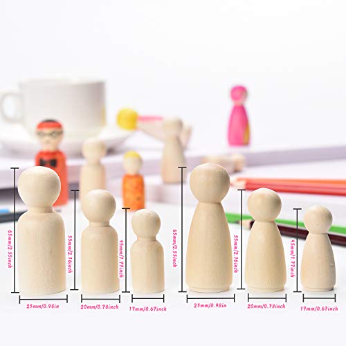 VABNEER Muñecas de Madera Muñeca sin Terminar Decorativa 30 Piezas Muñeca de Madera Peg Dolls para DIY Manualidad Decoración Artes y de Pintura