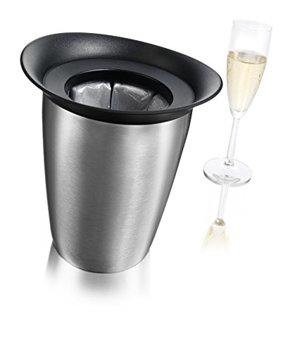 Vacu Vin Cubitera enfriadora para Botellas de Cava Elegant INOX Elemento, Acero Inoxidable, 19,1x22,5x18,3