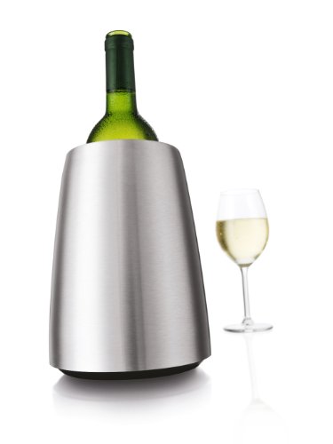 Vacu Vin Cubitera enfriadora para Vino Acero INOX, Inoxidable, Ø 14,5 cm, 20.5 cm