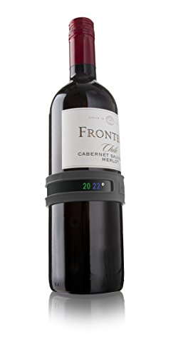 Vacu Vin Termómetro adaptable para botellas de vino, Acero Inoxidable, Gris oscuro