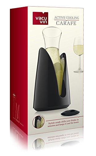 Vacu Vin Tomorrw's Kitchen 3645460-Jarra, Permite Enfriar Bebidas instantáneamente sin Hielo, Color Negro Jarra Enfriadora, Cristal, 30.2x15x15 cm