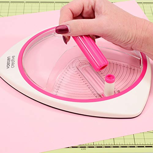 Vaessen Creative Cortador, Herramienta de Manualidades para Cortar Círculos de Forma en Muchos Tamaños y Materiales, para Proyectos con Papel, Scrapbook y Creación de Tarjetas, Multi-Colour, One size