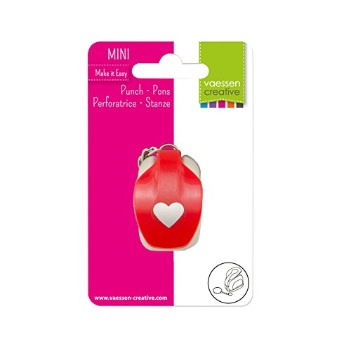 Vaessen Creative Mini Perforadora Llavero de Diseño de Corazón, XS, Rosa, 14.5x10.0x5.1 cm