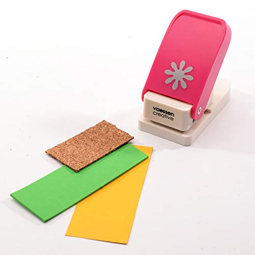 Vaessen Creative Resistentes Mediana, Margarita, Fuerte Perforadora para Papel, Corcho, Goma Eva, Plástico Mágico y otros Suministros de Manualidades, Tamaño recortado 2,5 cm de diámetro, Medium