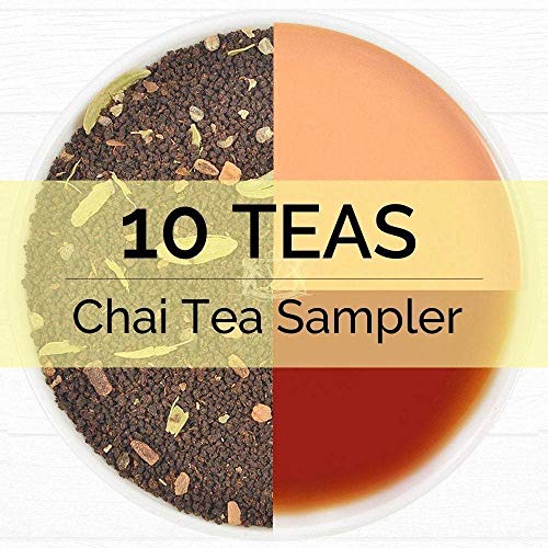 VAHDAM, Muestra de Té Chai - 10 TEAS, 50 Porciones | ESPECIAS 100% NATURALES | Tés Masala Chai originales de la India | Brew Hot, Iced o Chai Latte | Chai té de hojas sueltas, 100 g