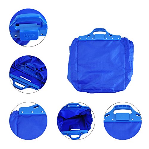 VAIIGO Bolsas de la compra reutilizables, Bolsa para carro de compras, bolsa de compras Apto para todos los carritos de compras actuales (paquete de 2) Rojo/Azul