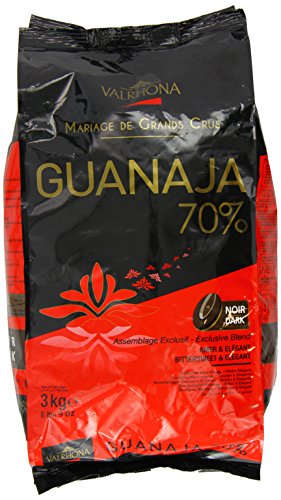 Valrhona Dark Chocolate - 70% Cacao - Guanaja - 6 lbs 9 oz bag of feves