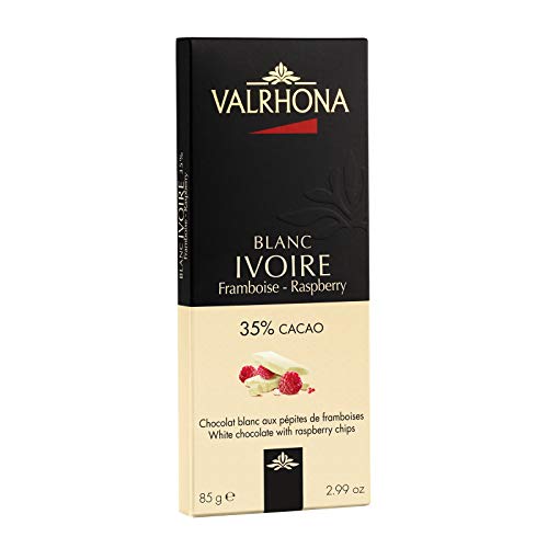 Valrhona - Tableta de chocolate blanco Ivoire Frambuesa