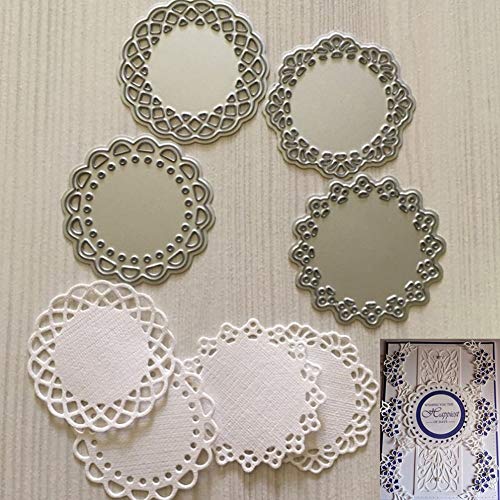 VALUEU 4pcs Encaje Borde círculo Marco de Metal de Corte Mueren Plantillas para DIY álbum de Scrapbooking Grabado en Relieve a Mano en Tarjetas de Papel