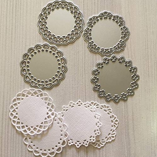 VALUEU 4pcs Encaje Borde círculo Marco de Metal de Corte Mueren Plantillas para DIY álbum de Scrapbooking Grabado en Relieve a Mano en Tarjetas de Papel