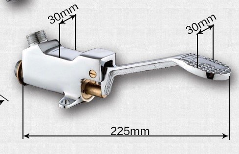 Válvula a pedal simple para suelo LukLoy, cromo pulido