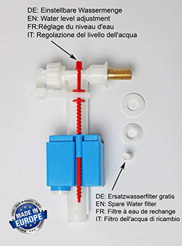 Válvula de flotador universal, Mecanismo de alimentacion para cisternas de plástico y cerámica. Gratis filtro de agua