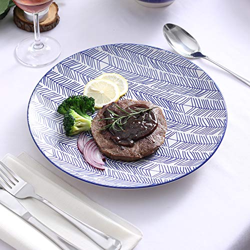 vancasso Takaki Plato Plano de 12 Piezas de Porcelana, Ø 27 cm Plato Grande para cenar, Juego de platosde Porcelana, Ø 27 cm Plato Grande para cenar, Juego de Platos Plato de Ensalada