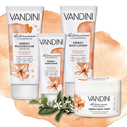 VANDINI Energy Body Crema para mujer con azahar y aceite de babasú – Crema corporal y crema facial para piel normal hasta seca – Crema corporal vegana para mujeres en pack de 2 (2 x 200 ml)