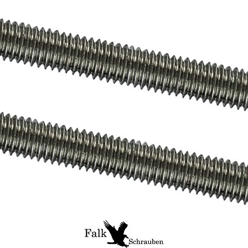 Varilla roscada M10 de acero inoxidable V2A DIN 975/976, tornillo roscado, eje trapezoidal, 1 pieza – 1 metro