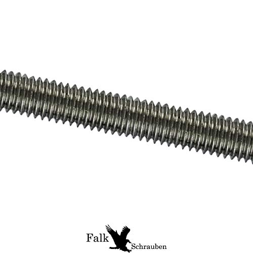 Varilla roscada M10 de acero inoxidable V2A DIN 975/976, tornillo roscado, eje trapezoidal, 1 pieza – 1 metro