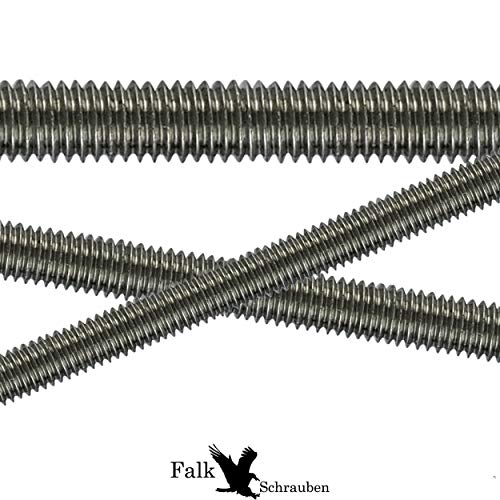 Varilla roscada M10 de acero inoxidable V2A DIN 975/976, tornillo roscado, eje trapezoidal, 1 pieza – 1 metro