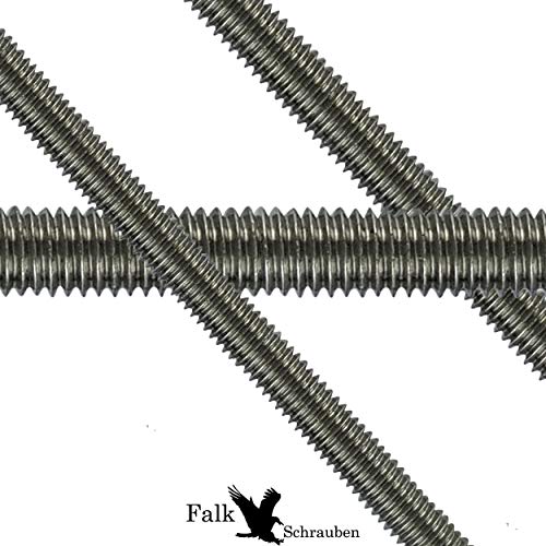 Varilla roscada M10 de acero inoxidable V2A DIN 975/976, tornillo roscado, eje trapezoidal, 1 pieza – 1 metro