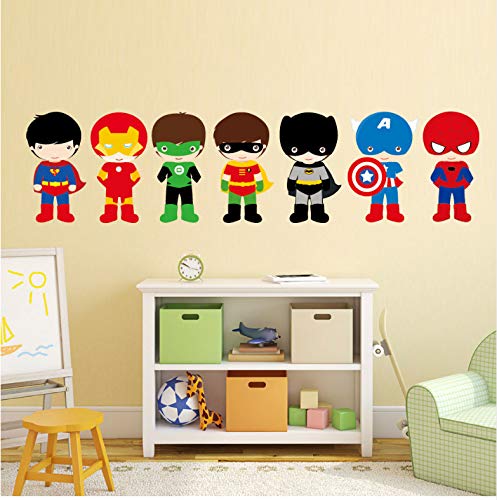 Varios Superhéroes Los Vengadores Pegatinas De Pared Para Niños Habitación Decoración Del Hogar Diy Calcomanías Mural De Dibujos Animados Pvc Arte Cubierta De Impresión Cartel