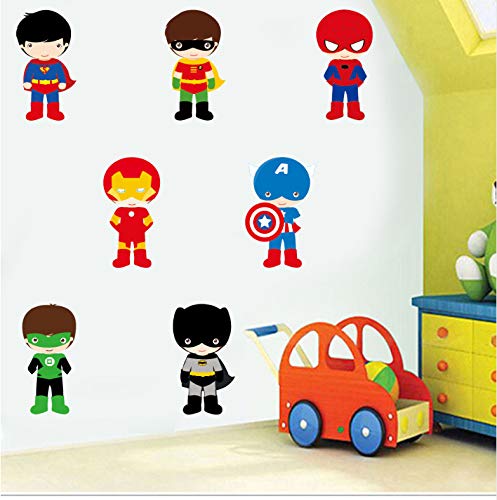 Varios Superhéroes Los Vengadores Pegatinas De Pared Para Niños Habitación Decoración Del Hogar Diy Calcomanías Mural De Dibujos Animados Pvc Arte Cubierta De Impresión Cartel