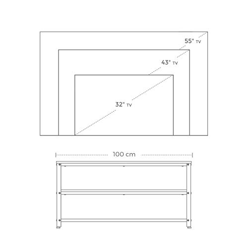 VASAGLE Gabinete Industrial para TV de hasta 43 Pulgadas, Soporte para TV, Consola, Mesa de Centro Pequeña con Marco de Metal, para Dormitorio de Sala, Mrrón Rústico LTV40BX