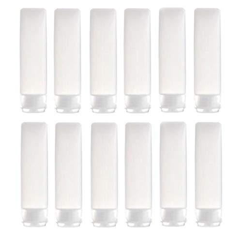 VASANA - 12 botellas de plástico transparente vacías de 30 ml (1 onza), transparente (Transparente) - YPK64097TRANSPARENT