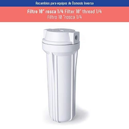 Vaso 10" blanco rosca 1/4 para equipo de osmosis inversa. Bbagua