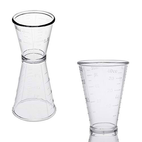 Vaso Medidor para Cócteles, JESSTOLO 2 Japonés Cocktail Jigger Dual Spirit Measure Cup 10ml/20ml & 20ml/40ml, para Bar y Hogar, para Licor, Bebidas, Vino, Ginebra, Whisky,