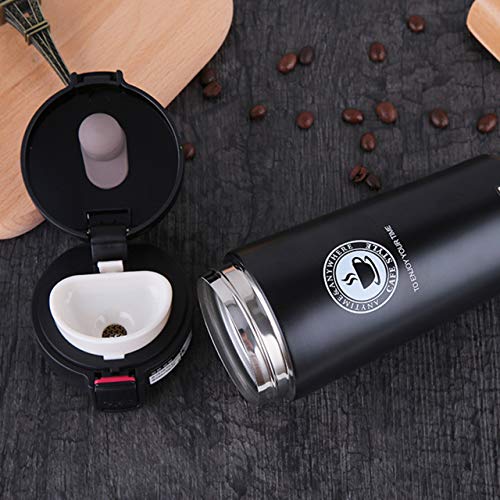 Vaso Termico Café Termo Taza Botella Taza Coche Acero Inoxidable Café Agua Thermos Frascos Termo Cafe Hermetico (Negro)