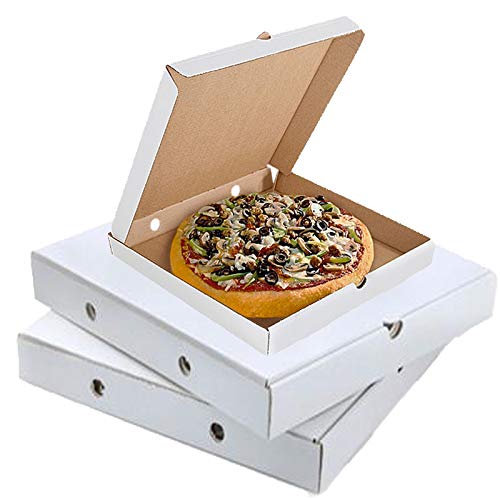 VASOMADRID Cajas Pizza Cartón Blanca (de 26x26cm a 40x40cm). Caja ECOLÓGICA DESECHABLE para Pizza, Empanadas, Tortillas. (40x40x3.5)