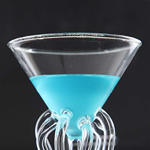 Vasos 100ML Creativo Pulpo Cóctel de Vidrio Transparente Jugo Medusas Copa de Cristal Vaso bajo la Forma cónica del Vino de Champagne Glass