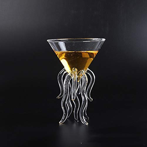 Vasos 100ML Creativo Pulpo Cóctel de Vidrio Transparente Jugo Medusas Copa de Cristal Vaso bajo la Forma cónica del Vino de Champagne Glass