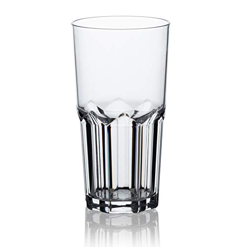 Vasos de agua zumo plástico duro reutilizables policarbonato cristal copas irrompibles 35 cl - Conjunto 6 Piezas