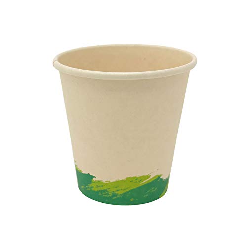 Vasos de Café Desechables, Vasos de Fibra de Bambú Biodegradables y Compostables Material 100% Ecológico Sin Tapa Eco Friendly 50 Unidades de Vaso de Café para Llevar 220 ML 7.4 oz