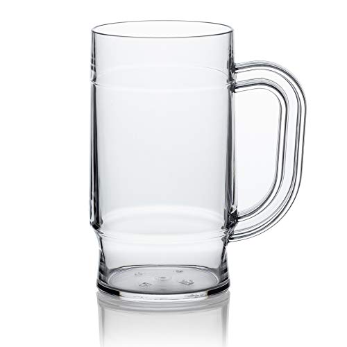 Vasos de Cerveza Plastico Jarra reutilizables policarbonato irrompibles duro 66cl pint - Juego de 6 copas