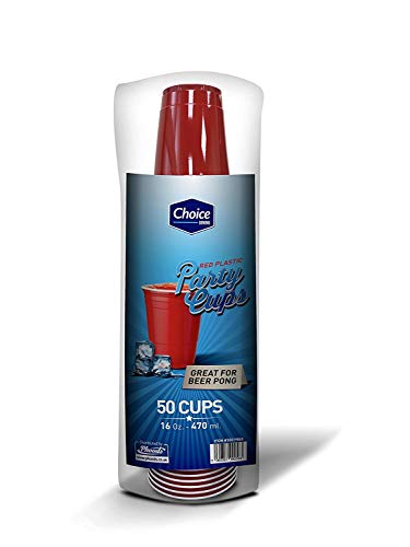 Vasos de plástico desechables de color rojo estilo fiesta americana de 470 ml 50/100 unidades, Paquete de 50