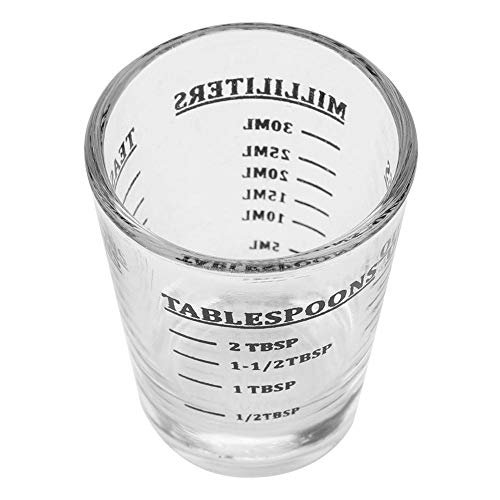 Vasos medidores - Vaso medidor de Vidrio pequeño, Oz/ML/Cucharadita/Cuchara de Sopa 4 Vasos de Medida de balanzas, 1 Onza 30ml Herramienta de Cocina.