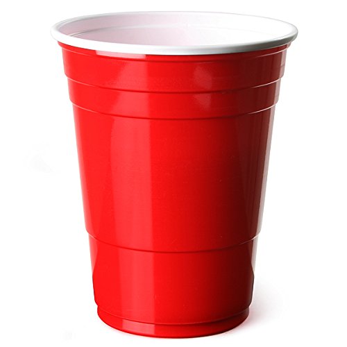 Vasos rojos americanos para fiesta 16 oz / 455ml - Pack de 50 | bar@drinkstuff Vasos rojos - Rubí, Manzana roja, Vasos de plástico - Vaso desechable, Material para fiesta, Accesorios para fiesta