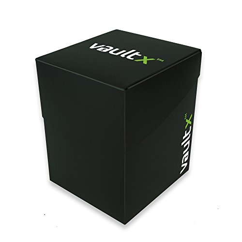 Vault X® Caja Grande de Cartas con 150 Fundas Negras - Tamaño Grande para 100+ Cartas en Fundas - Porta Tarjetas Libre de PVC para TCG (Negro)