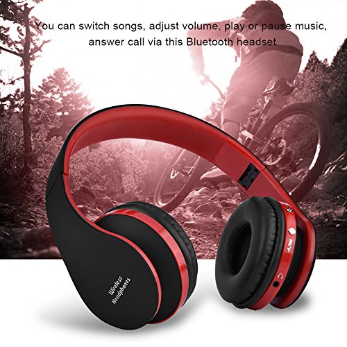 VBESTLIFE Auriculares de Diadema Plegable Inalámbricos Bluetooth 4.1 Audio de Alta Fidelidad y HiFi, Almohadillias de Protección Cómodo,para Deporte,Juego (Negro)