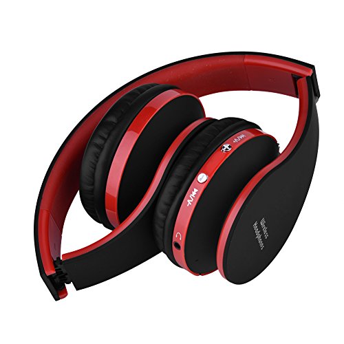 VBESTLIFE Auriculares de Diadema Plegable Inalámbricos Bluetooth 4.1 Audio de Alta Fidelidad y HiFi, Almohadillias de Protección Cómodo,para Deporte,Juego (Negro)