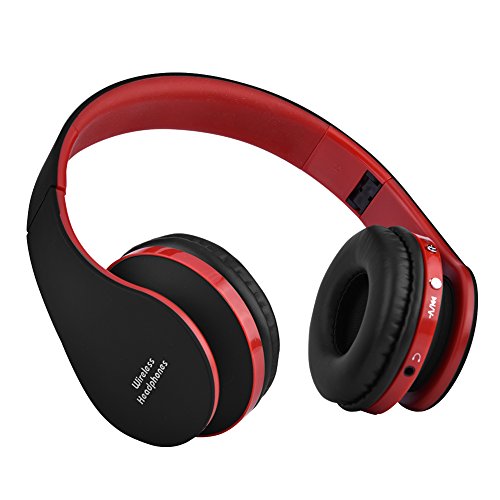 VBESTLIFE Auriculares de Diadema Plegable Inalámbricos Bluetooth 4.1 Audio de Alta Fidelidad y HiFi, Almohadillias de Protección Cómodo,para Deporte,Juego (Negro)