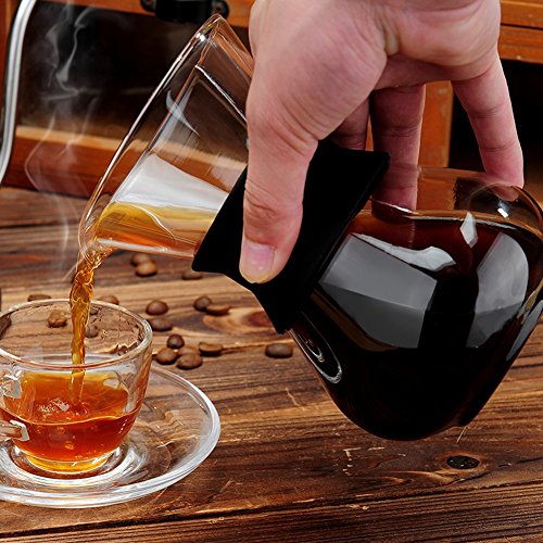 VBESTLIFE Cafetera de Goteo con Filtro de Acero Inoxidable Cafetera de émbolo Material de Vidrio de Borosilicato Resistente al Calor Fácil de Limpiar