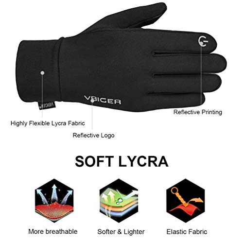 VBIGER Guante de Otoño Invierno Bicicleta Correr al Aire Libre Guantes Calientes con Reflectante,Unisex