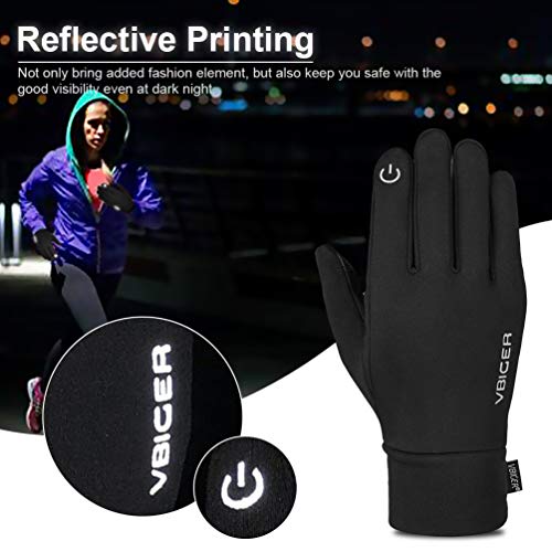 VBIGER Guante de Otoño Invierno Bicicleta Correr al Aire Libre Guantes Calientes con Reflectante,Unisex