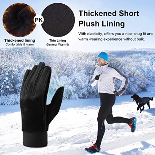 VBIGER Guantes de Invierno Caliente, Guantes de Pantalla Táctil Antideslizante para Esquí Nieve Ciclismo Deporte al Aire Libre (Negro, S)