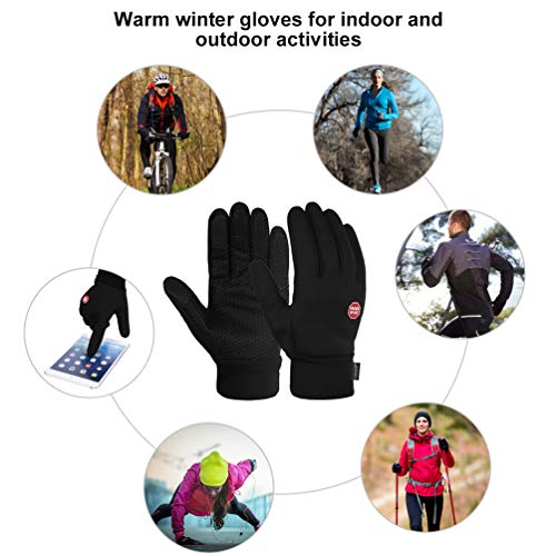 VBIGER Guantes de Invierno Calientes a Prueba del Viento Guantes para el Clima Frío de Pantalla Táctil con Diseño Antideslizante