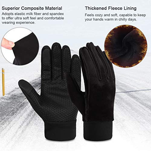 VBIGER Guantes de Invierno Calientes a Prueba del Viento Guantes para el Clima Frío de Pantalla Táctil con Diseño Antideslizante