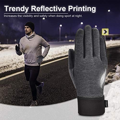 VBIGER Thickened Winter Gloves Warm Touch Screen Gloves Anti-Slip Cycling Gloves (Gris Oscuro, M)