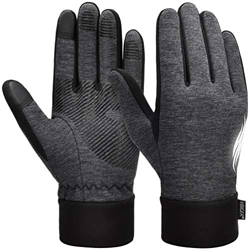 VBIGER Thickened Winter Gloves Warm Touch Screen Gloves Anti-Slip Cycling Gloves (Gris Oscuro, M)